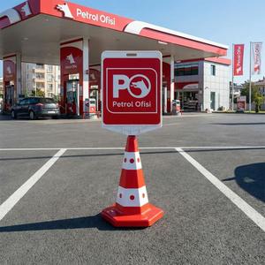 Ensemble de cônes de signalisation routière en plastique double face pour application en zone de pétrole/gaz - Product Image 2