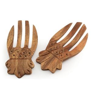 Cuchara de mano de madera antigua para ensalada, restaurante y hoteles, decoración de mesa, cuchara de mano de madera para ensalada - Product Image 1