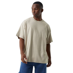 Ropa de calle informal de fabricante para hombre, camiseta transpirable suave de gran tamaño, Camiseta 100% de algodón, camiseta cuadrada, patrón sólido ligero - Product Image 1