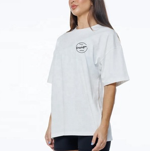 Camisetas para mujer Algodón liso en blanco o cuello Impresión personalizada Camiseta de manga corta con cuello redondo 100% Algodón Mujeres o cuello Camisetas - Product Image 6