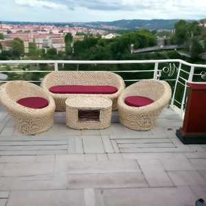 Juego de sofá y silla de mimbre clásico moderno, acolchado de bambú ecológico para sala de estar, Patio, jardín, parque, Villa - Product Image 5