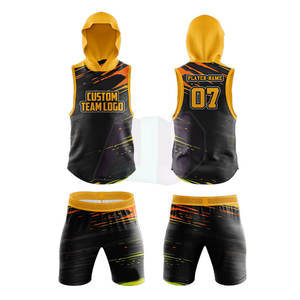 Ensemble de vêtements de sport unisexe pour adultes, qualité durable, 100% polyester, léger, avec uniforme de compression 7v7, capuche respirante, séchage rapide - Product Image 1