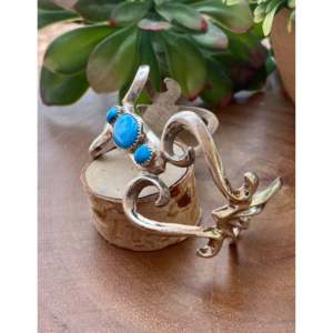 Cheryl Yazzie Kingman Turquoise & Sterling <b>Silver</b> Fashion <b>Cuff</b> <b>Bracelet</b> - Product Image 4
