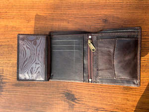 Cartera de cuero genuino para hombre con tarjetero, monedero corto, carteras con cremallera, carteras estándar informales para hombre - Product Image 5