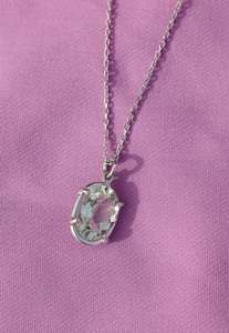 Collar de amatista verde, colgante de piedras preciosas genuinas, joyería elegante de Plata de Ley 925, regalo de aniversario para ella, diseño minimalista - Product Image 4