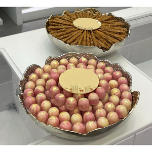 Cuenco para servir dulce de Metal con exhibición de Chocolate decorativo moderno, platos de Chocolate de Metal plateado de primera calidad a precio de fábrica - Product Image 1