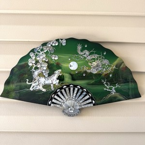 Competitive price <b>personalized</b> pearlescent shell inlay <b>fan</b> handmade mother-of-pearls arts for room decor - Product Image 6