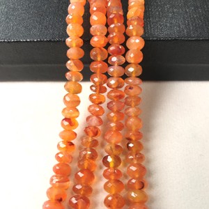 ลูกปัดคาร์เนเลียนทรงรอนเดลล์ธรรมชาติ 100% รับรองโดย IGI ขนาด 7 มม.-9.5 มม. เกรด AA สีส้มไฟ วิวาซ เจมส์ ลูกปัดหลวมสำหรับทำเครื่องประดับแบบชัยปุระ - Product Image 2