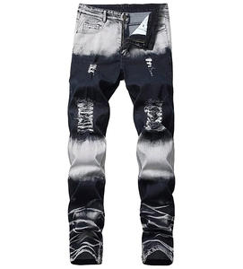 Pantalones vaqueros de tubo con agujeros para hombre, Jeans de marca de diseñador, rasgados, elásticos, desgastados, ajustados, hip Hop - Product Image 3