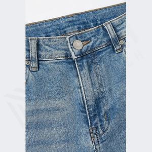 กางเกงยีนส์ลำลองผู้ชาย ขายส่งราคาถูก ดีไซน์ยอดเยี่ยม รับผลิตตามแบบ กางเกงยีนส์สีเข้มขายดี รับทำโลโก้แบรนด์และสีตามสั่ง - Product Image 4