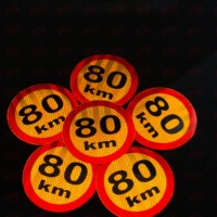 Marocain marché véhicule arrière panneau de marquage réfléchissant autocollant réfléchissant rond 70 80 90 KM HIP Grade plaque d'avertissement autocollant réfléchissant