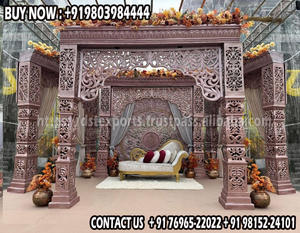 ผลงานชิ้นเอกทำจากไม้ Mandap สำหรับงานแต่งงานของชาวอินเดียลายไม้ที่สวยงามพิธีแต่งงานของฮินดู - Product Image 2