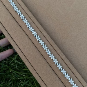 Pulsera de Diamantes Cultivados <span class=keywords><strong>en</strong></span> Laboratorio con Certificación CMA, Diseño de Pera, Platino de Alta Calidad, Personalizable, para Mujer - Product Image 1