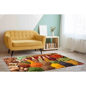 Kitchen Spices Print <b>Rug</b>: Modern Decor, Anti-Slip Carpet,<b>Chenille</b> <b>Rug</b> - Product Image 4
