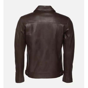 Chaqueta de piel de oveja marrón para hombre, estilo aviador, reversible, con capucha extraíble - Product Image 4