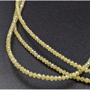 Cuentas de diamante amarillo de calidad AAA+ 100% naturales facetadas en forma de rondel para la fabricación de joyería, venta al por mayor a precio de fábrica. - Product Image 2