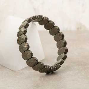 Bracciale in Pietra Naturale di Pirite con Taglio Largo - Product Image 4