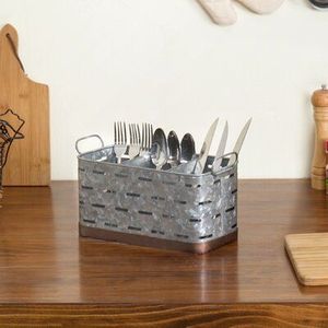 Porte-couverts galvanisé de qualité exclusive 3 sections design attrayant vaisselle de table support de rangement des couverts pour accessoires de table - Product Image 4
