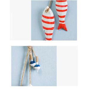 Decoración Colgante de Esqueleto de Pez de Madera Grande con Cuerda Estilizada, Tonos Azules Armónicos, Arte Rústico Premium para Paredes de Hogar y Cafeterías - Product Image 4