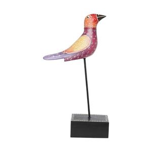 Figurine en bois d'oiseau multicolore - Product Image 6