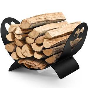 Circle Design Metal Firewood <b>Log</b> Holders Iron Round <b>Log</b> <b>Rack</b> <b>Indoor</b> & Outdoor Fireplace Black Firewood <b>Racks</b> - Product Image 3