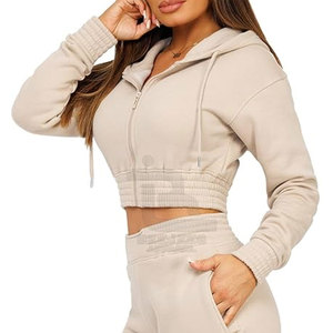 Ensemble de survêtement crop top pour femmes de meilleur style motif solide respirant de haute qualité pour l'hiver nouveauté - Product Image 5