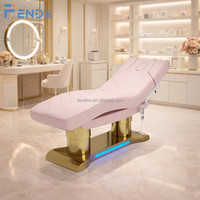 Table de massage rose de couleur personnalisée, lit d'extension de cils électrique de luxe pour salon
