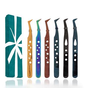 Pince à épiler professionnelle en acier inoxydable pour extensions de cils, fournisseur en gros OEM, pince à épiler incurvée et droite - Product Image 5