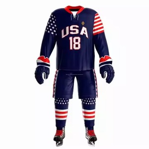 2025 uniforme de Hockey sur glace personnalisable 100% Polyester ensemble de Sublimation de haute qualité taille personnalisée Stock vêtements de Hockey sur glace élégants - Product Image 1