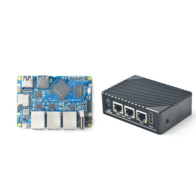 NanoPi R5S-LTS Development Board with 32GB EMMC Mini Open-Source Router in Metal Case Optional