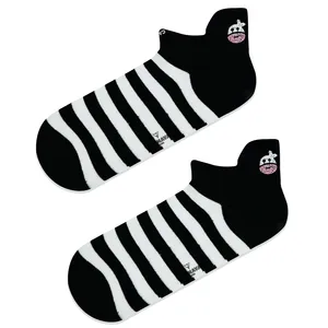 <b>White</b> Thick Circle Pattern Cow Embroidered Ankle <b>Socks</b> Knitted Nylon Simple Floral Character Jacquard Design One Size Daily Use - Product Image 1