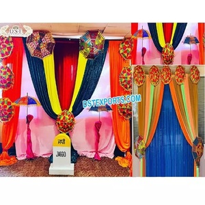 ของตกแต่งงานแต่งงานร่มหลากสีร่มพับได้ร่มขนาดเล็กสำหรับฉากหลังแต่งงานร่มแต่งงาน punjabi phulkari USA - Product Image 1