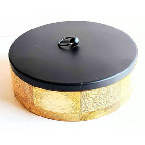 Boîte à chapati en bois de sheesham artisanal avec doublure en acier inoxydable, récipient alimentaire traditionnel indien pour roti pour la maison - Product Image 5