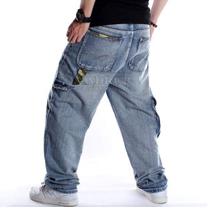 Jean baggy décontracté avec style décontracté et tissu durable Jean baggy avec bord brut et aspect délavé vintage - Product Image 6