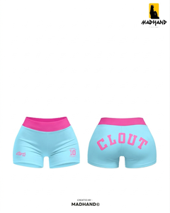 Shorts de sport en coton doux et élasthanne de haute qualité, couleur marron, avec ceinture contrastée et cordon de serrage, impression de logo personnalisée, pour femmes. - Product Image 6