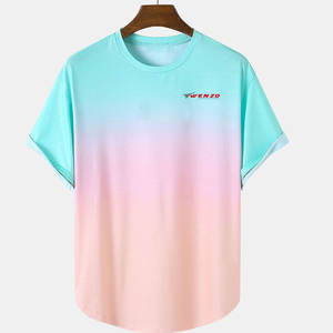 ออกแบบโลโก้ตามสั่ง เสื้อยืดผู้ชายผ้าฝ้าย 100% ระบายอากาศได้ดี เป็นมิตรกับสิ่งแวดล้อม บริการ OEM แขนสั้นสำหรับฤดูร้อน ขายออนไลน์ - Product Image 1