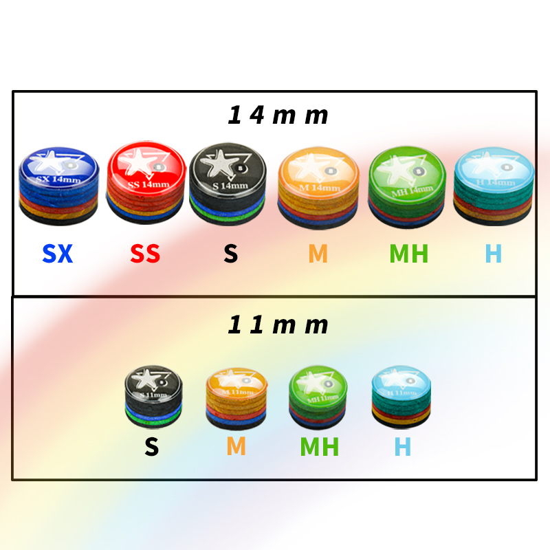 Типсы для бильярда CRICAL SX/SS/S/M/MH/H 11 мм/14 мм