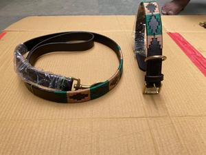 ปลอกคอและสายจูงสุนัขโปโลอาร์เจนตินา ทำด้วยมือจากหนัง ตกแต่งด้วยลูกไม้ พร้อมคุณสมบัติปลดเร็ว ลายสัตว์ - Product Image 6