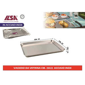 Ilsa Stainless Steel <b>Decorative</b> <b>Tray</b> 29x22 cm with Stylish Display Design - Product Image 1