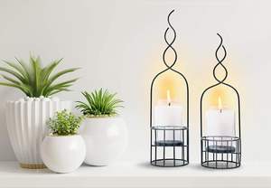 Fantaisie Design plaqué bougeoir forme métal sublimation chandelier titulaire puzzle ameublement table ornements cadeau - Product Image 4