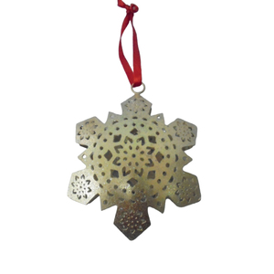 Adorno decorativo de pared con forma de flor colgante de Metal de hierro de aspecto fabuloso Color dorado para el hogar y la decoración de Navidad hecho a mano a granel - Product Image 5