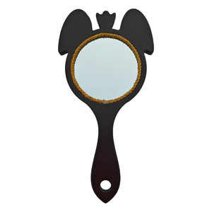 Espejo de Mano con Forma de Hada, con Marco de Madera y Pintura Rústica, Espejo de Vanidad Duradero para Maquillaje, Cuidado de la Piel y Viajes - Product Image 5