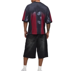 Digital Printing V Neck American Football Jersey Custom Logo Men <b>Mesh</b> V Neck Short Sleeve Summer Sportswear <b>Top</b> Bulk Supplier - Product Image 2