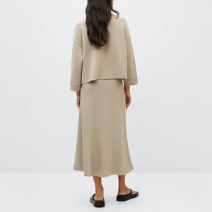 Custom Logo <b>Women's</b> Two-Piece Streetwear Set <b>Turtle</b> <b>Neck</b> Sweatshirts and Above Knee Midi Skirts Fall Clothing 2 Piece Outfits - Product Image 5