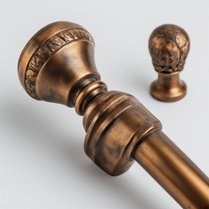 Glissière simple moderne de texture en métal vieilli de poteau de rideau en aluminium de lueur facilement personnalisable offrant l'élégance intemporelle de grâce artistique - Product Image 5