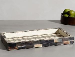 Plateau de service rectangulaire fait main le plus vendu Corne de buffle polie naturelle idéale pour la maison et le restaurant - Product Image 5