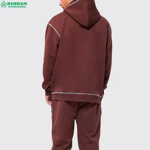 Sudadera con capucha de manga larga ajustada Unisex, Sudadera con capucha de hombro caído, costura de contrato, diseño bordado, ropa de calle, sudadera para hombres - Product Image 5