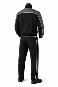 Conjunto Deportivo Personalizado para Hombre, Chaqueta con Cremallera y Pantalones Jogger, Mezcla de Algodón y Poliéster, OEM ODM, para Gimnasio, Entrenamiento, Casual - Product Image 2