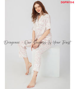 Pijama de manga corta de satén 100%, conjunto de su requisito, Material suave, cómodo en los días calurosos, ropa de dormir cómoda y elegante 2024 - Product Image 6