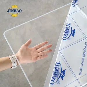 JINBAO unbreakable flexible decorative acrylic mma material 1220 x 2440mm 3mm 5mm transparent color 4x8ft cast acrylic sheet